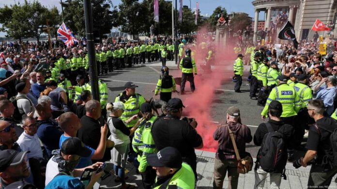 Anti-immigration protests erupted in the UK and Northern Ireland, dozens arrested