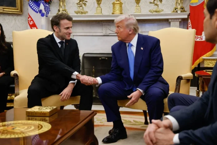 Macron brings back Trump diplomacy but calls for US support on any troops