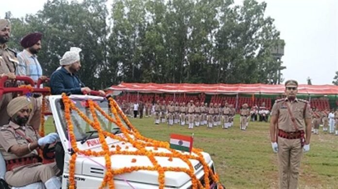 Dr. Ravjot Singh hoisted the Tria Trikhata at Multipurpose Sports Stadium Pathankot