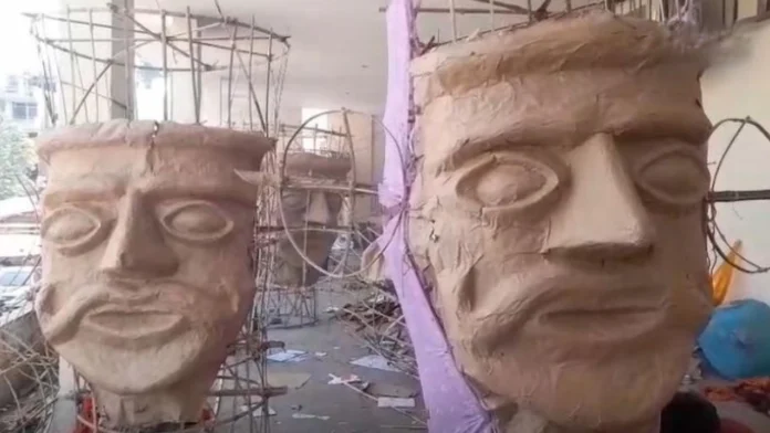 Preparations to build 125 feet tall Ravana in full swing, Dussehra festival symbolizes victory of good over evil
