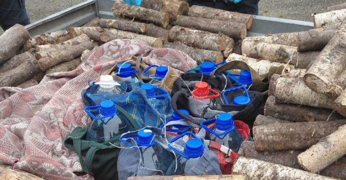 ਪੁਲਿਸ ਨੇ ਲੱਕੜ ਦੇ ਹੇਠਾਂ ਇੱਕ ਟ੍ਰੇਲਰ ਵਿੱਚ ਲਿਜਾਏ ਗਏ ਇੱਕ ਗੁਪਤ ਮਾਲ ਦਾ ਪਰਦਾਫਾਸ਼ ਕੀਤਾ