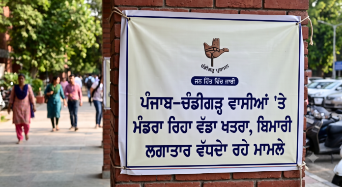 ਪੰਜਾਬ-ਚੰਡੀਗੜ੍ਹ ਵਾਸੀਆਂ 'ਤੇ ਮੰਡਰਾ ਰਿਹਾ ਵੱਡਾ ਖਤਰਾ, ਬਿਮਾਰੀ ਦੇ ਲਗਾਤਾਰ ਵੱਧਦੇ ਜਾ ਰਹੇ ਮਾਮਲੇ ਪੰਜਾਬ-ਚੰਡੀਗੜ੍ਹ ਵਾਸੀਆਂ 'ਤੇ ਮੰਡਰਾ ਰਿਹਾ ਵੱਡਾ ਖਤਰਾ, ਬਿਮਾਰੀ ਦੇ ਲਗਾਤਾਰ ਵੱਧਦੇ ਜਾ ਰਹੇ ਮਾਮਲੇ