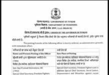 ਪੰਜਾਬ ਸਰਕਾਰ ਵੱਲੋਂ ਵੱਡਾ ਪ੍ਰਸ਼ਾਸਨਿਕ ਫੇਰਬਦਲ, IAS ਅਧਿਕਾਰੀ ਨੂੰ ਮਿਲੀ ਅਹਿਮ ਜ਼ਿੰਮੇਵਾਰੀ, ਹੁਕਮ ਤੁਰੰਤ… ਪੰਜਾਬ ਸਰਕਾਰ ਵੱਲੋਂ ਵੱਡਾ ਪ੍ਰਸ਼ਾਸਨਿਕ ਫੇਰਬਦਲ, IAS ਅਧਿਕਾਰੀ ਨੂੰ ਮਿਲੀ ਅਹਿਮ ਜ਼ਿੰਮੇਵਾਰੀ, ਹੁਕਮ ਤੁਰੰਤ...